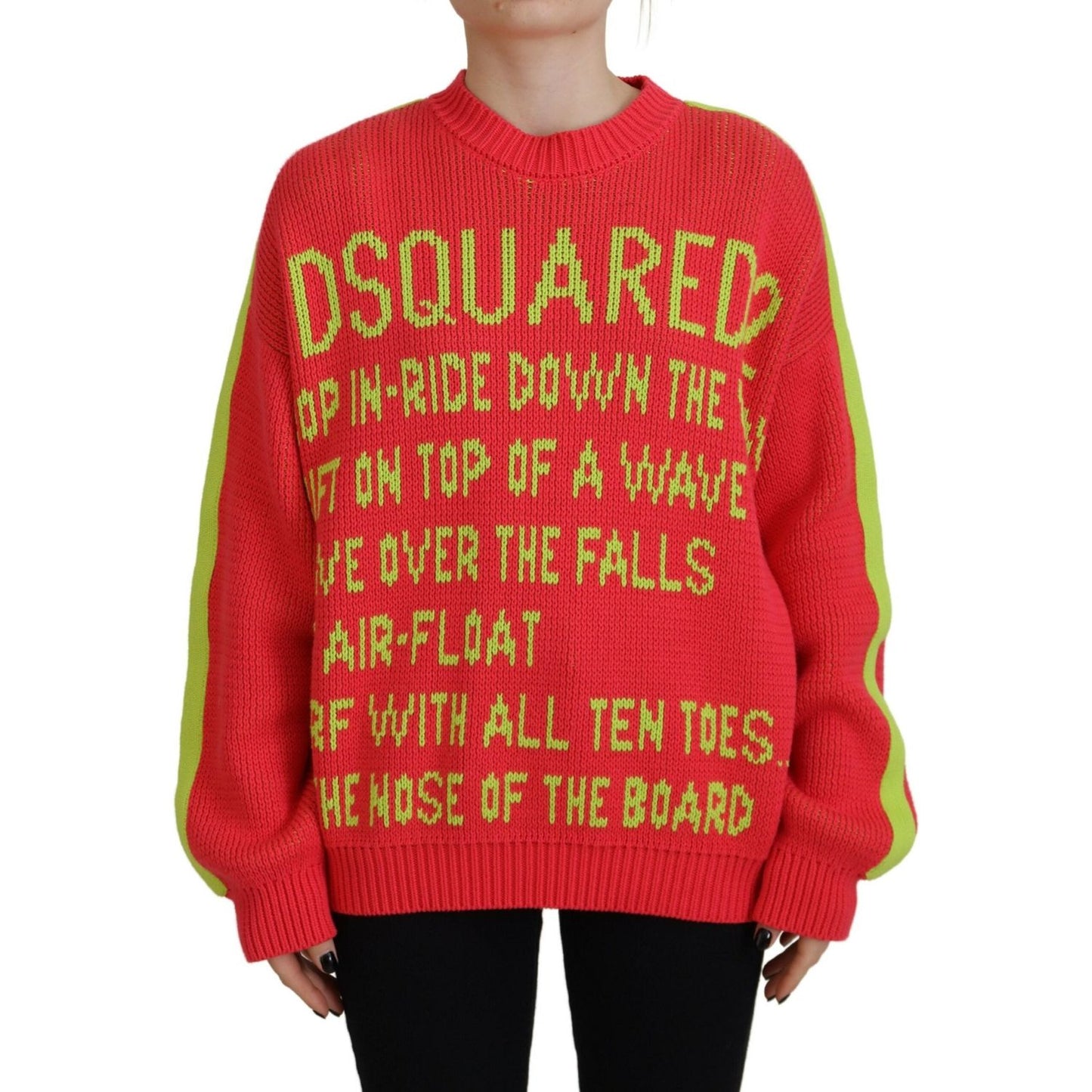 Dsquared² Multicolor Cotton Knitted Crewneck Pullover Sweater TSH83470-38