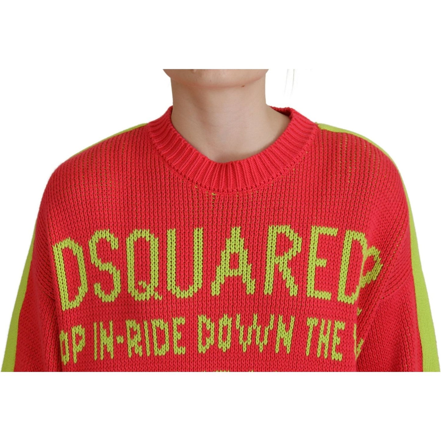 Dsquared² Multicolor Cotton Knitted Crewneck Pullover Sweater TSH83470-38