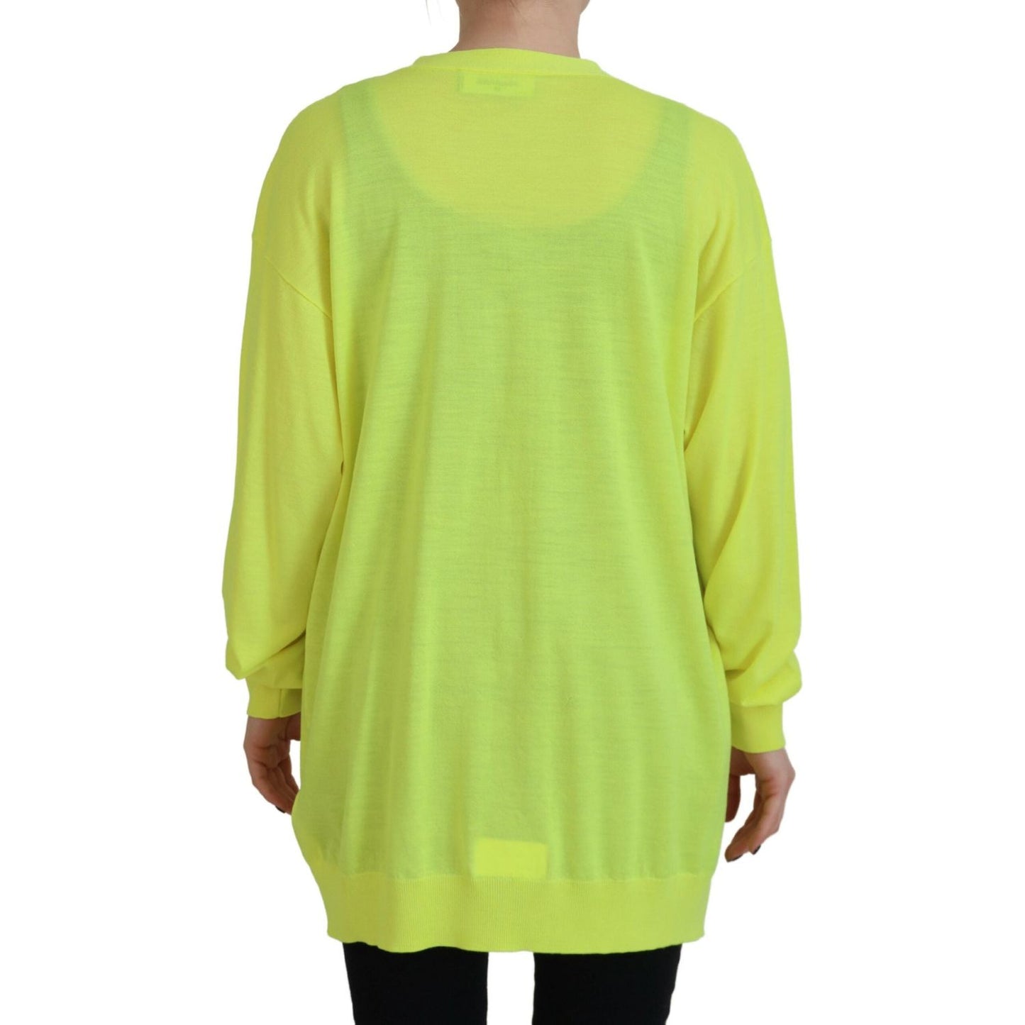 Dsquared² Yellow Wool Knitted Buttoned Cardigan Sweater TSH83471-38