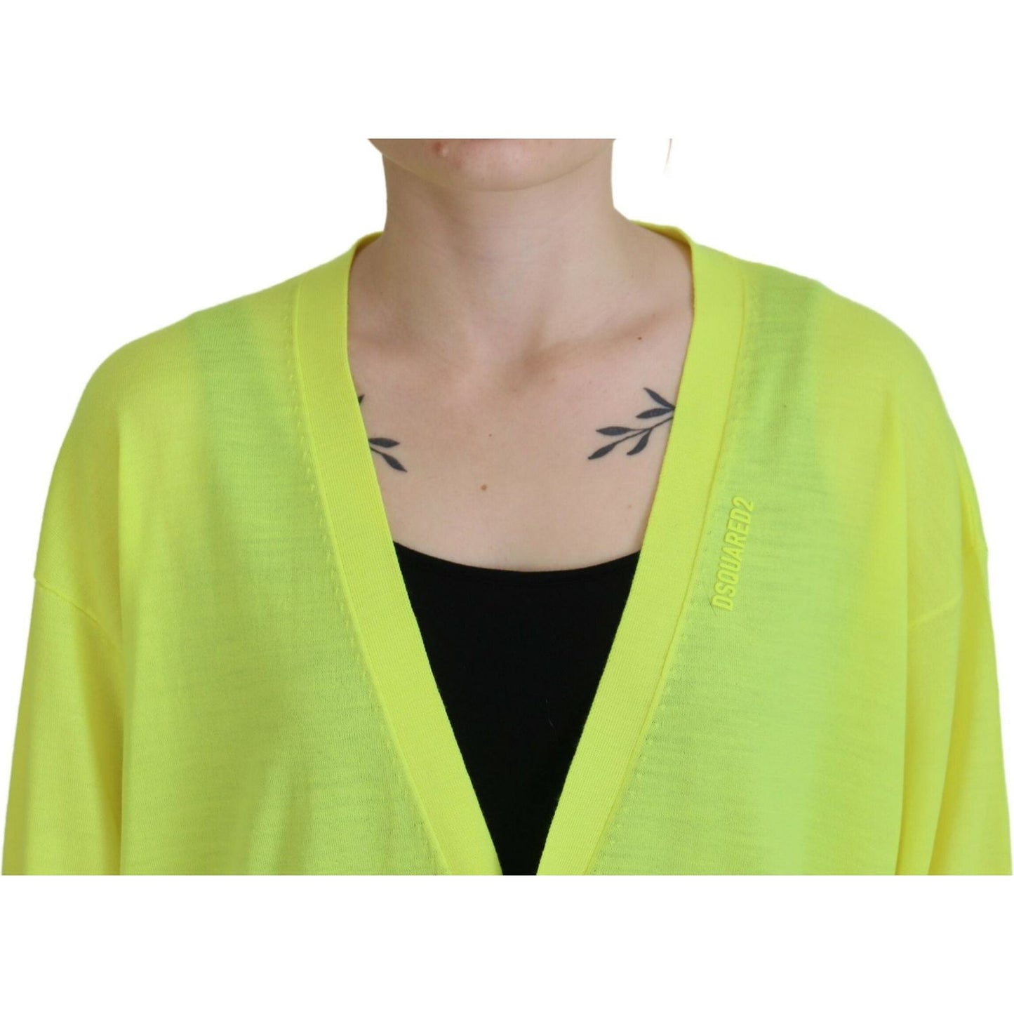 Dsquared² Yellow Wool Knitted Buttoned Cardigan Sweater TSH83471-38