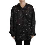 Dsquared² Black Polka Dots Collared Button Down Blouse Top TSH83395-38