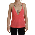 Dsquared² Pink Sleeveless Spaghetti Strap Cami V-neck Top TSH83418-38