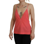 Dsquared² Pink Sleeveless Spaghetti Strap Cami V-neck Top TSH83418-38