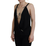Dsquared² Black Embellished Deep V-neck Sleeveless Tank Top TSH83420-38