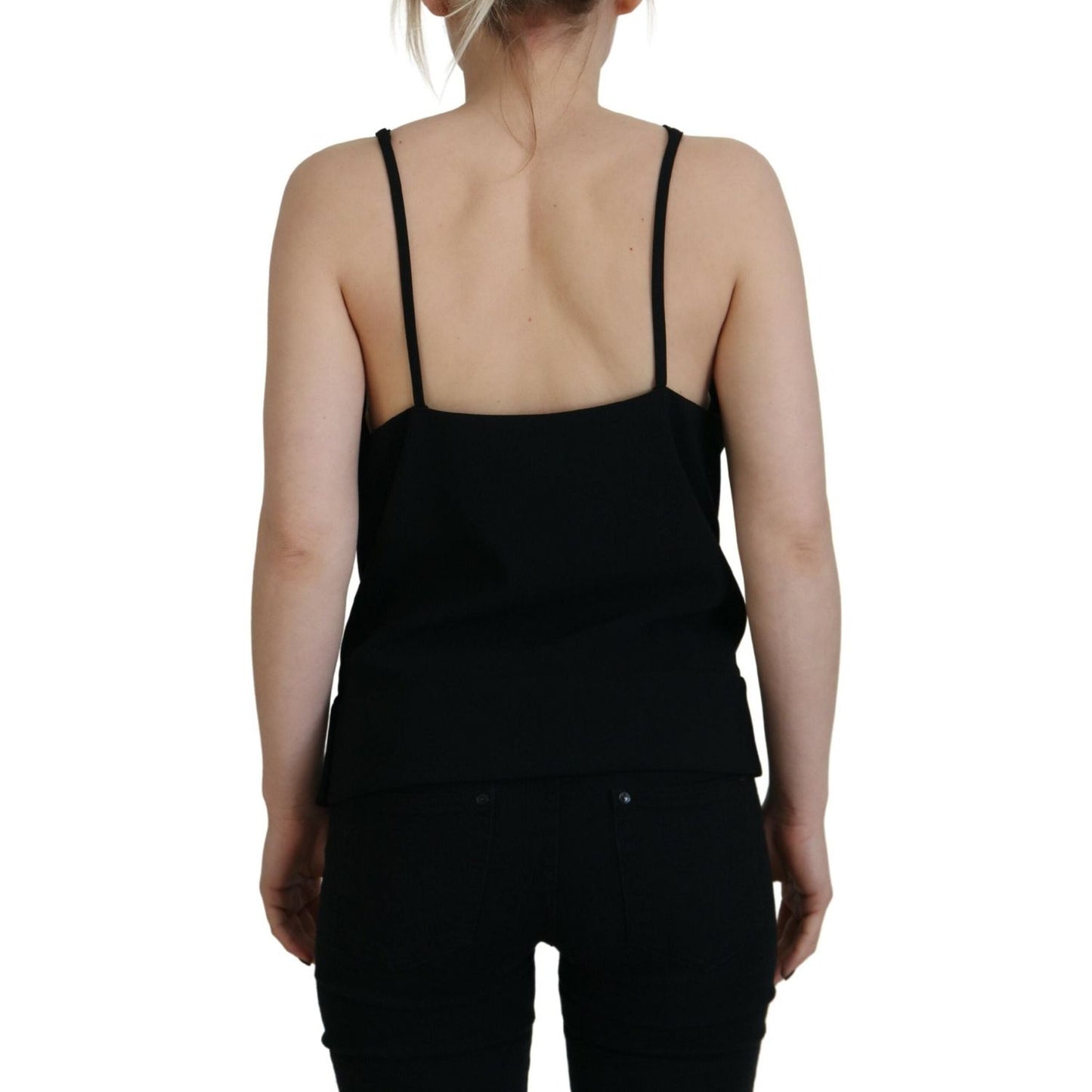 Dsquared² Black Embellished Deep V-neck Sleeveless Tank Top TSH83420-38