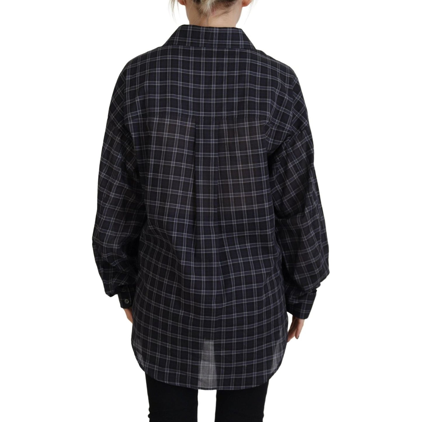 Dsquared² Black Checkered Collared Button Long Sleeves Shirt TSH83436-38
