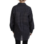 Dsquared² Black Checkered Collared Button Long Sleeves Shirt TSH83436-38