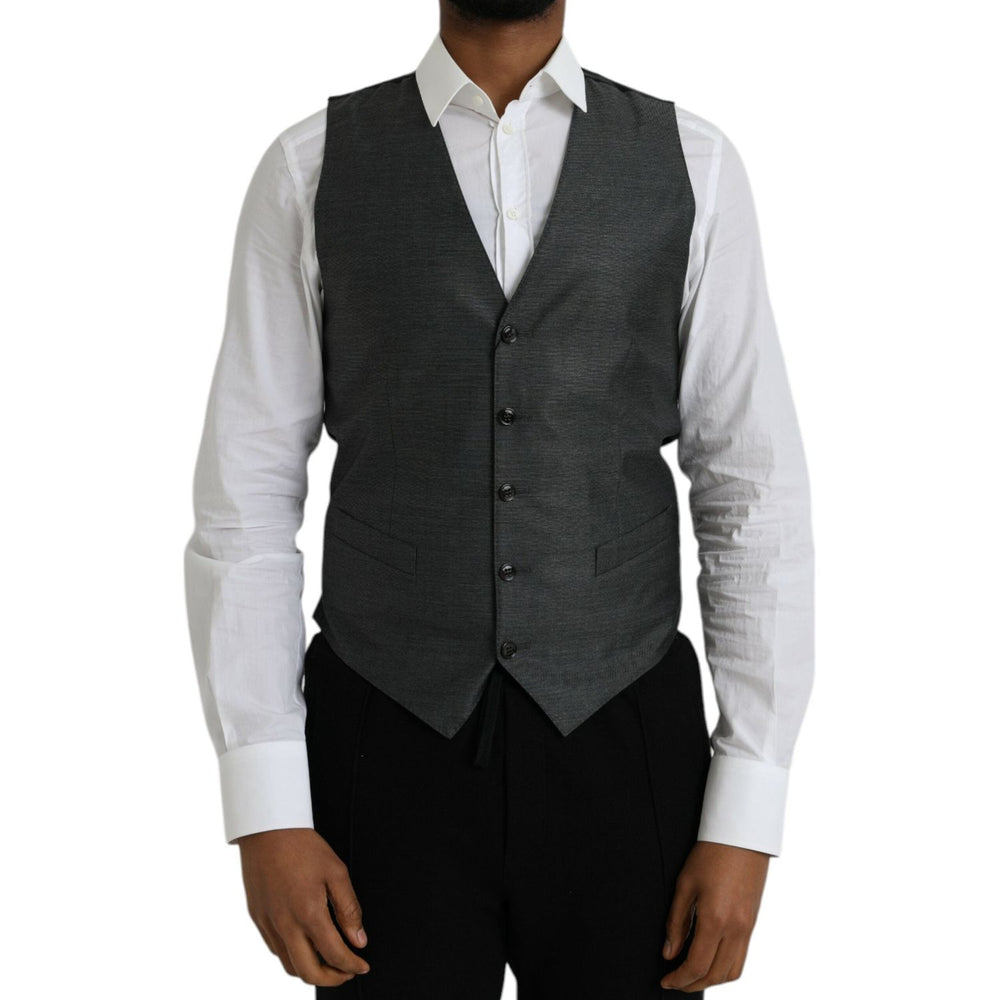 Dolce & Gabbana Gray Wool Formal Dress Waistcoat Vest TSH86216-48