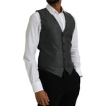 Dolce & Gabbana Gray Wool Formal Dress Waistcoat Vest TSH86216-48