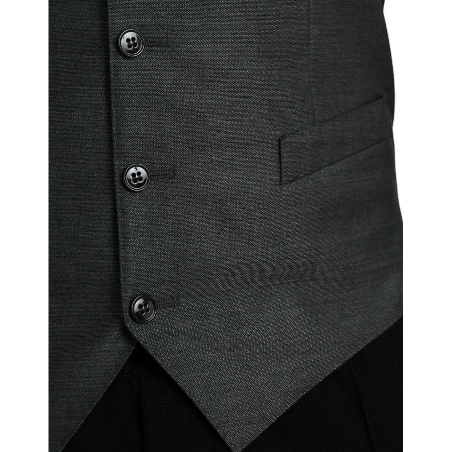Dolce & Gabbana Gray Wool Formal Dress Waistcoat Vest TSH86216-48