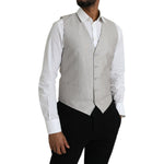 Dolce & Gabbana Light Gray Wool Formal Dress Waistcoat Vest TSH851987-52