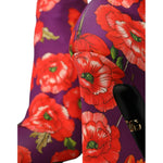 Dolce & Gabbana Purple Floral Jersey Stretch Boots Shoes LA10616-39