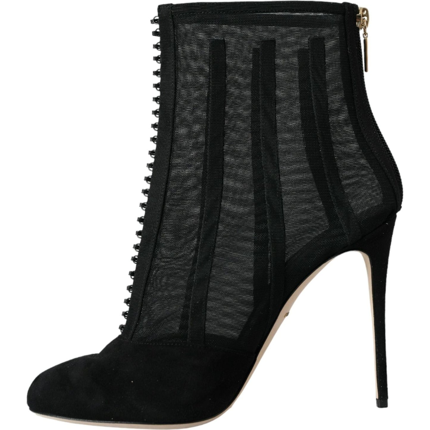 Dolce & Gabbana Black Mesh Stiletto Heels Ankle Boots Shoes LA10928-40