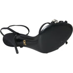 Dolce & Gabbana Black Viscose Crystal Bow Heels Sandals Shoes LA10834-39