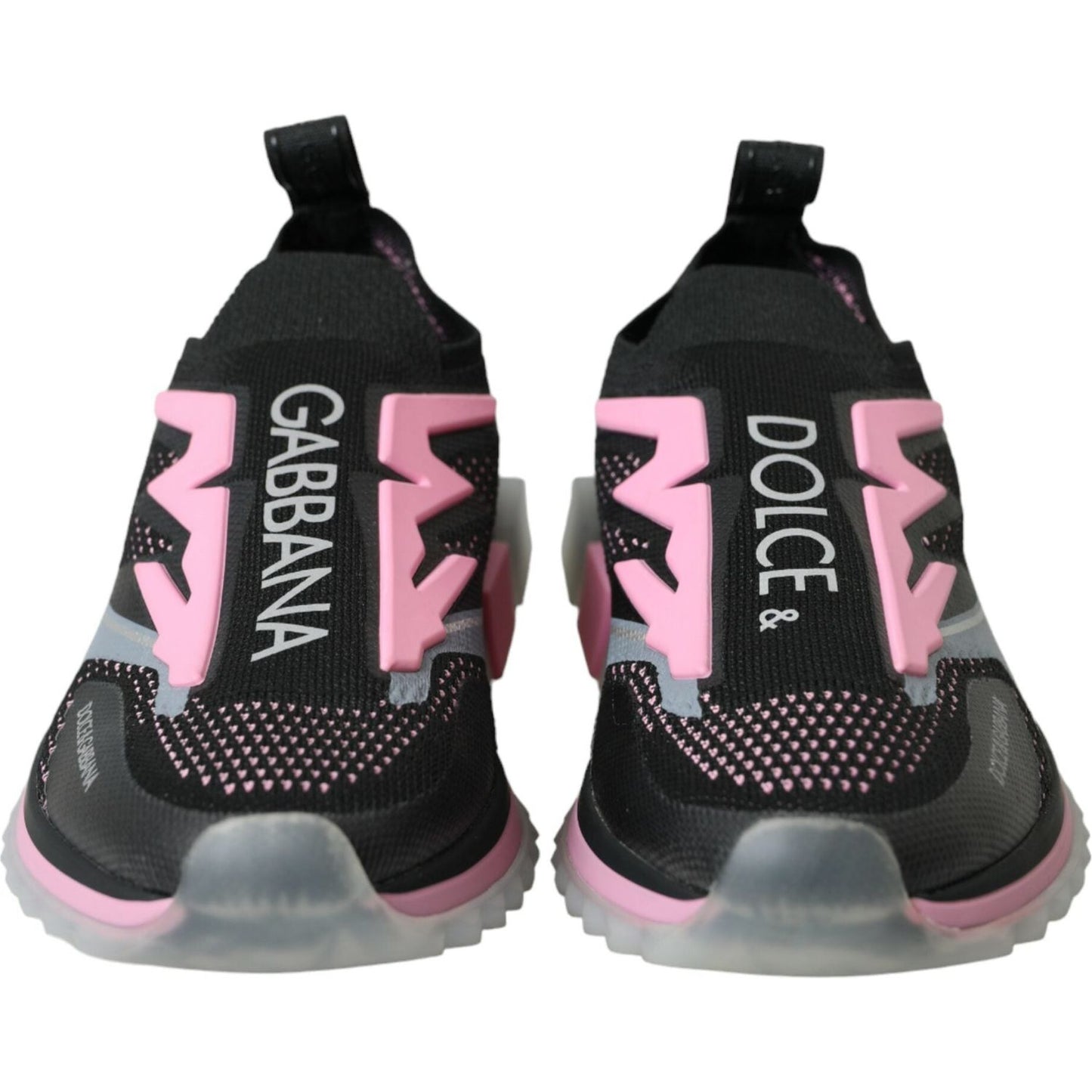 Dolce & Gabbana Black Pink Slip On Sorrento Sneakers Shoes LA10939-39.5