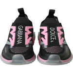 Dolce & Gabbana Black Pink Slip On Sorrento Sneakers Shoes LA10939-39.5