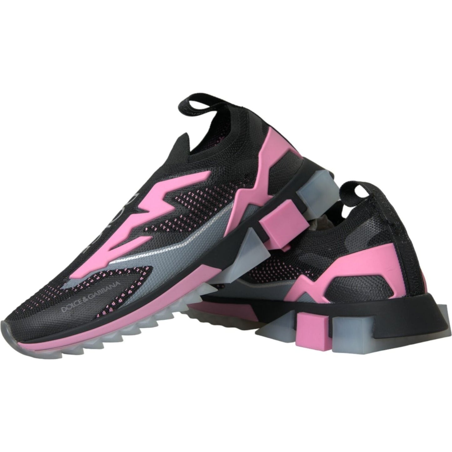 Dolce & Gabbana Black Pink Slip On Sorrento Sneakers Shoes LA10939-39.5