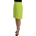 Dsquared² Green High Waist Pleated A-line Knee Length Skirt Dsquared² Dark Khaki