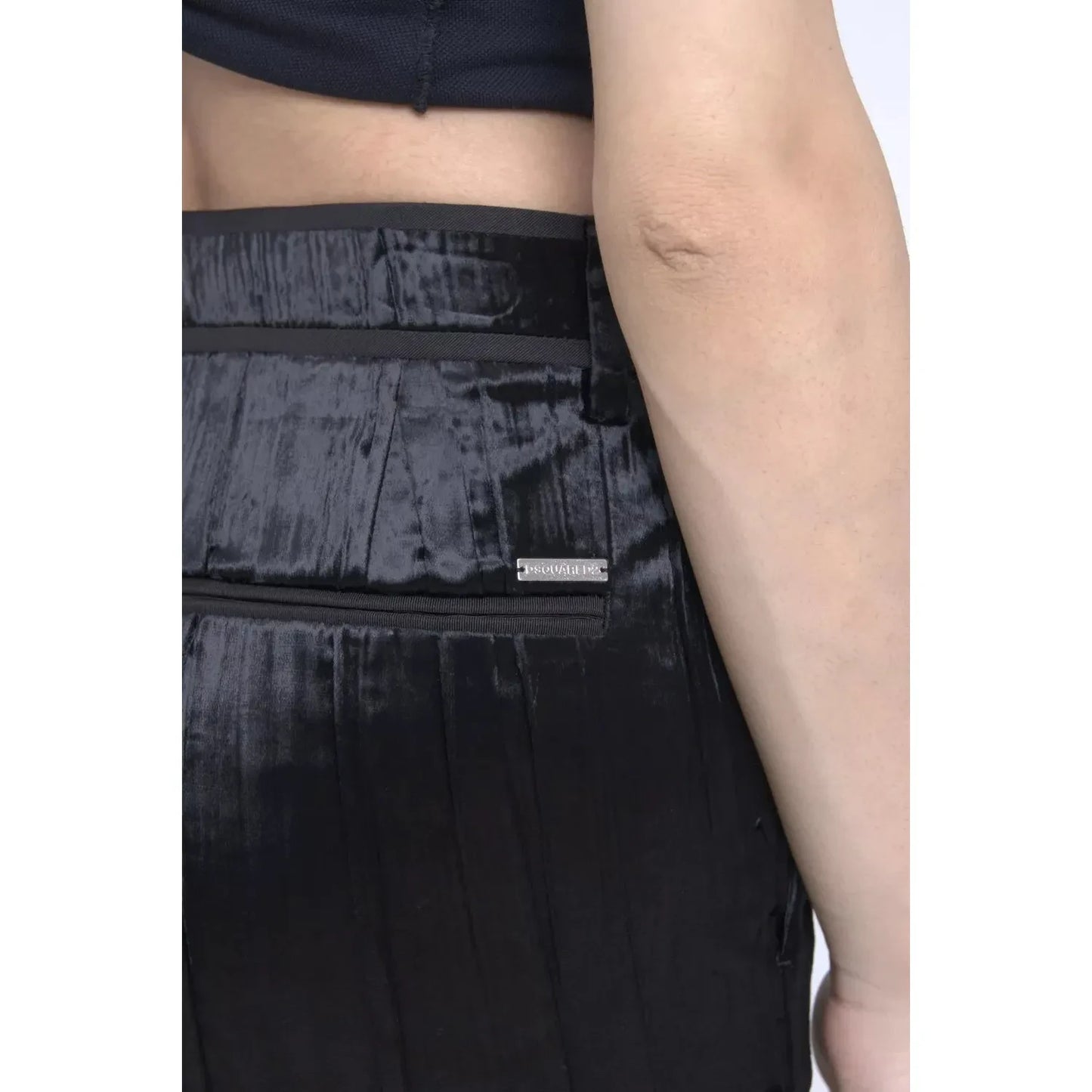 Dsquared² Black Viscose Super Flare High Waist Pants PAN74479-38
