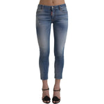 Dsquared² Blue Mid Waist Cropped Twiggy Denim Jeans PAN74490-38