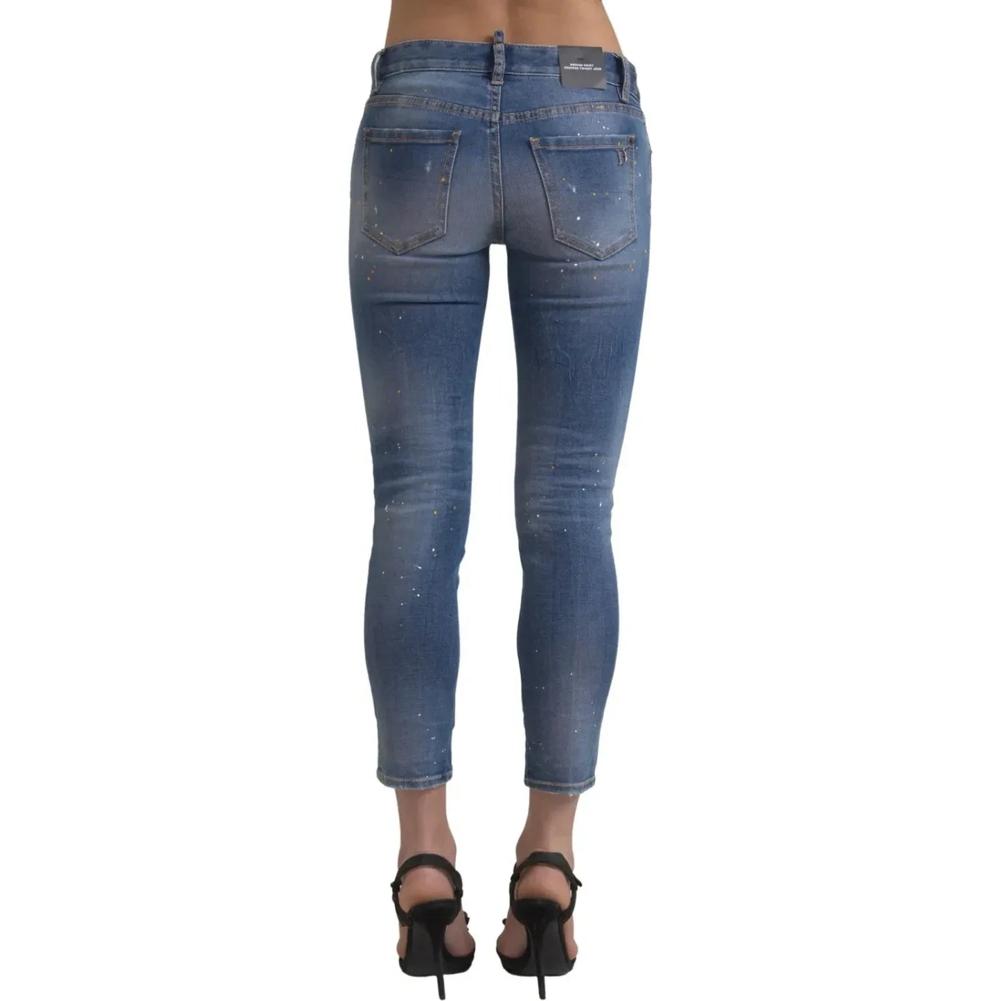 Dsquared² Blue Mid Waist Cropped Twiggy Denim Jeans PAN74490-38