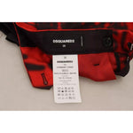 Dsquared² Red Printed High Waist Straight Pants PAN74495-38