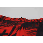 Dsquared² Red Printed High Waist Straight Pants PAN74495-38
