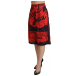 Dsquared² Red Printed High Waist Wide Leg Cropped Pants PAN74527-38