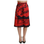 Dsquared² Red Printed High Waist Wide Leg Cropped Pants PAN74527-38
