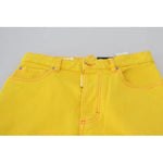 Dsquared² Yellow Cotton High Waist Straight Denim Boston Jeans Dsquared² Gray