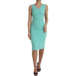 Dolce & Gabbana Green Viscose Sleeveless Bodycon Midi Dress DR281174-38