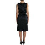 Dolce & Gabbana Black Polyester Lace Trim Sheath Midi Dress DR281190-50