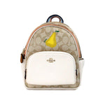COACH Mini Court Signature Pear Motif Shoulder Backpack Bookbag Bag Chalk Taffy 84919