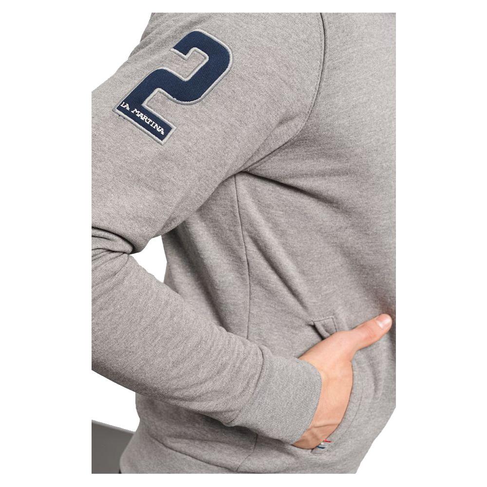 La Martina Gray Cotton Sweater LA-13079-S