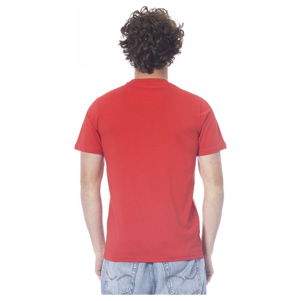 Cavalli Class Red Cotton Men T-Shirt CA-24372-M