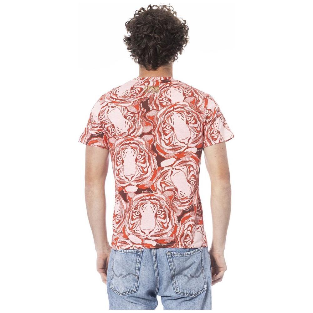 Cavalli Class Red Cotton Men T-Shirt CA-24345-M