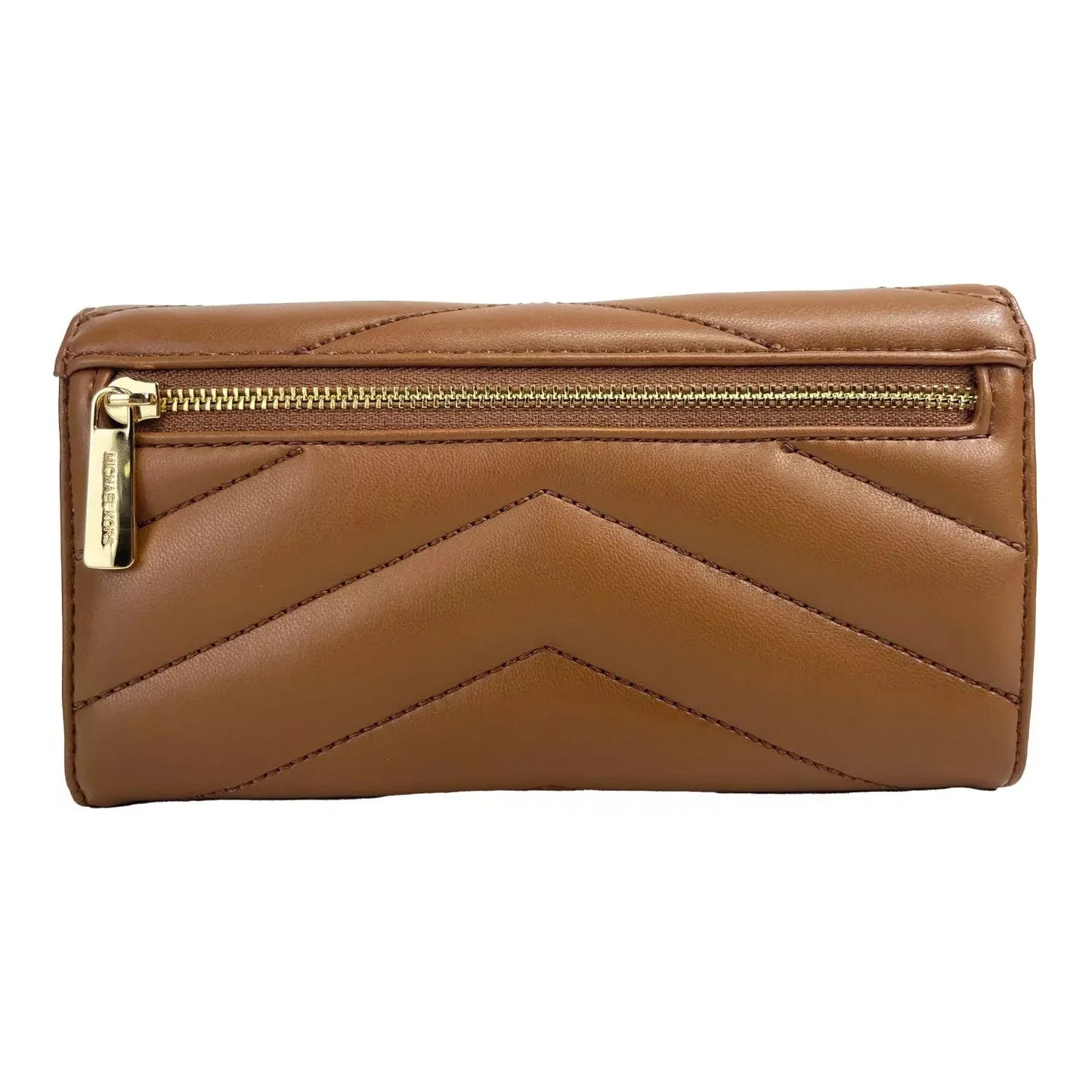 Michael Kors Jet Set Travel Large Quilted Leather Trifold Wallet Brown 85267