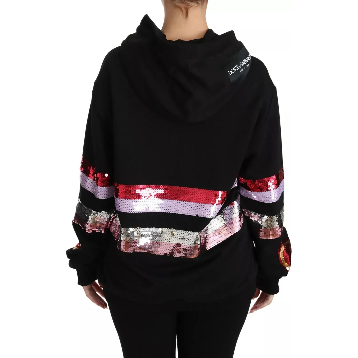Dolce & Gabbana DG Sequined Hooded Pullover Sweater TSH3018-36
