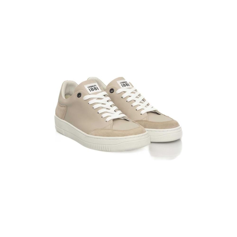 Cerruti 1881 Beige Leather Women Platform Sneaker CE-24533-EU38/US8