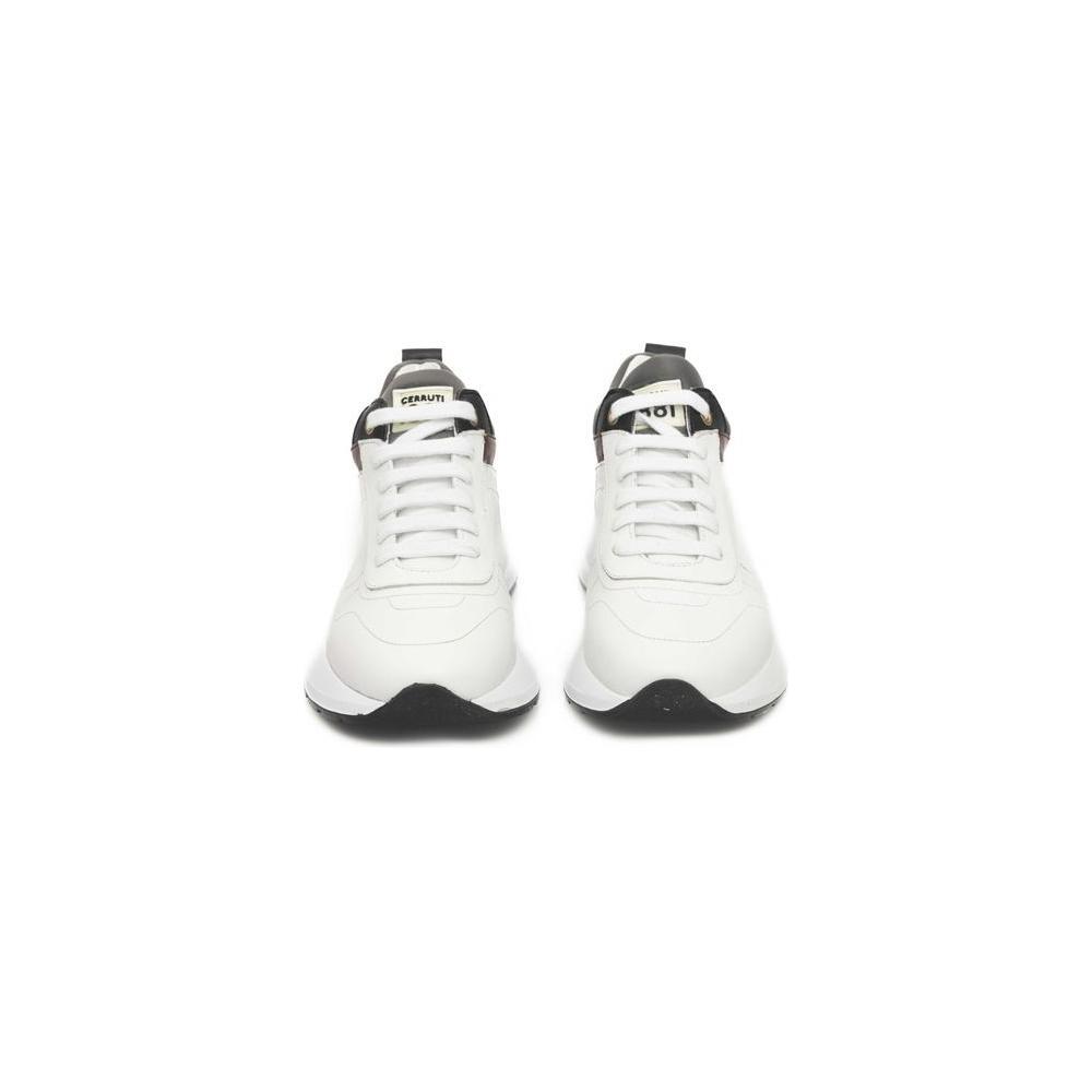 Cerruti 1881 White Leather Women Sneaker CE18-24518-EU38/US8-FBB-285