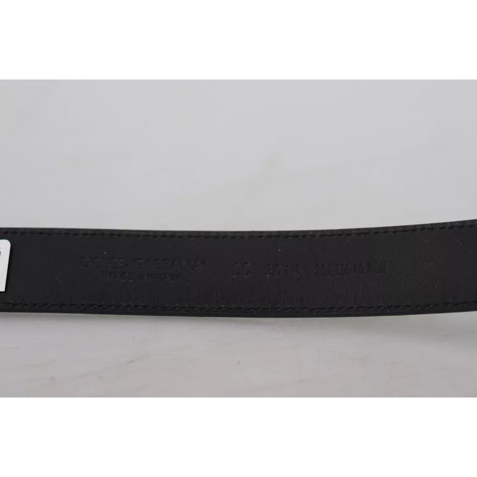 Dolce & Gabbana Green Calf Leather Silver Tone Metal Buckle Belt BEL8904-85