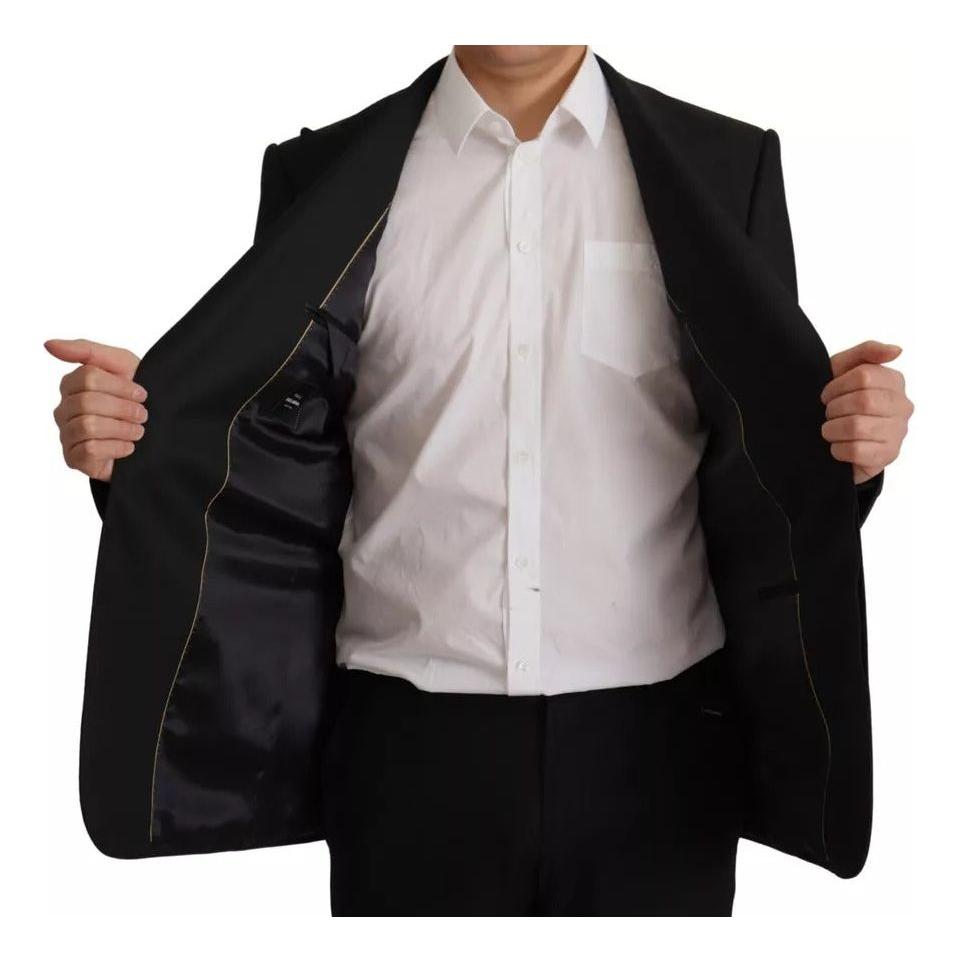 Dolce & Gabbana Black Polyester Single Breasted BlazerJacket JKT3380-48
