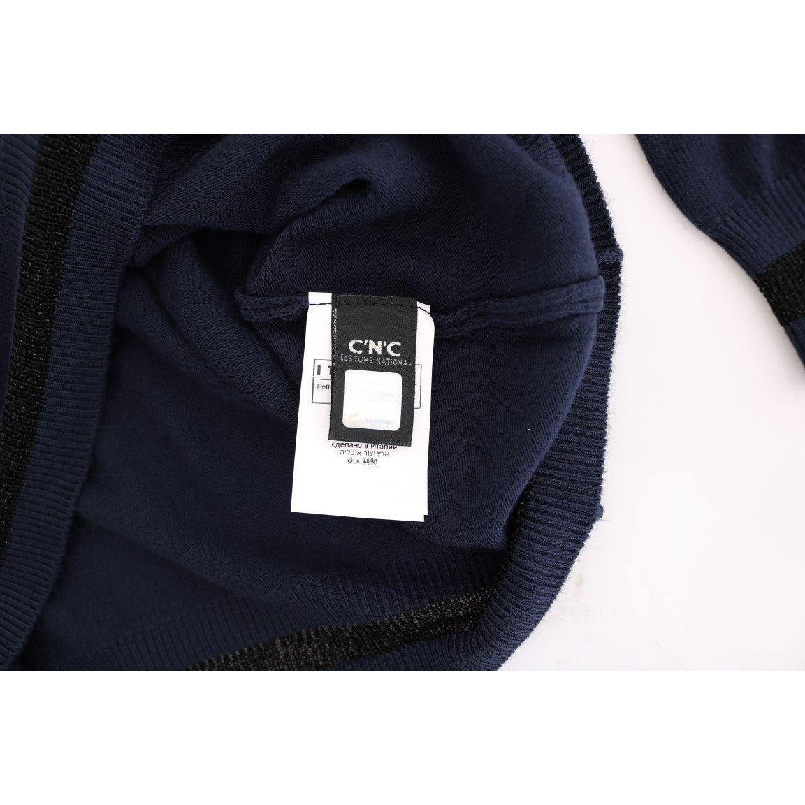 Costume National Blue V-neck Viscose Sweater TUI10018-1