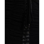 Dolce & Gabbana Black Cold Shoulder Stretch Tulle Midi Dress DR281146-46