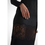 Dolce & Gabbana Black Sheer Floral Lace Sheath Midi Dress DR28889-42