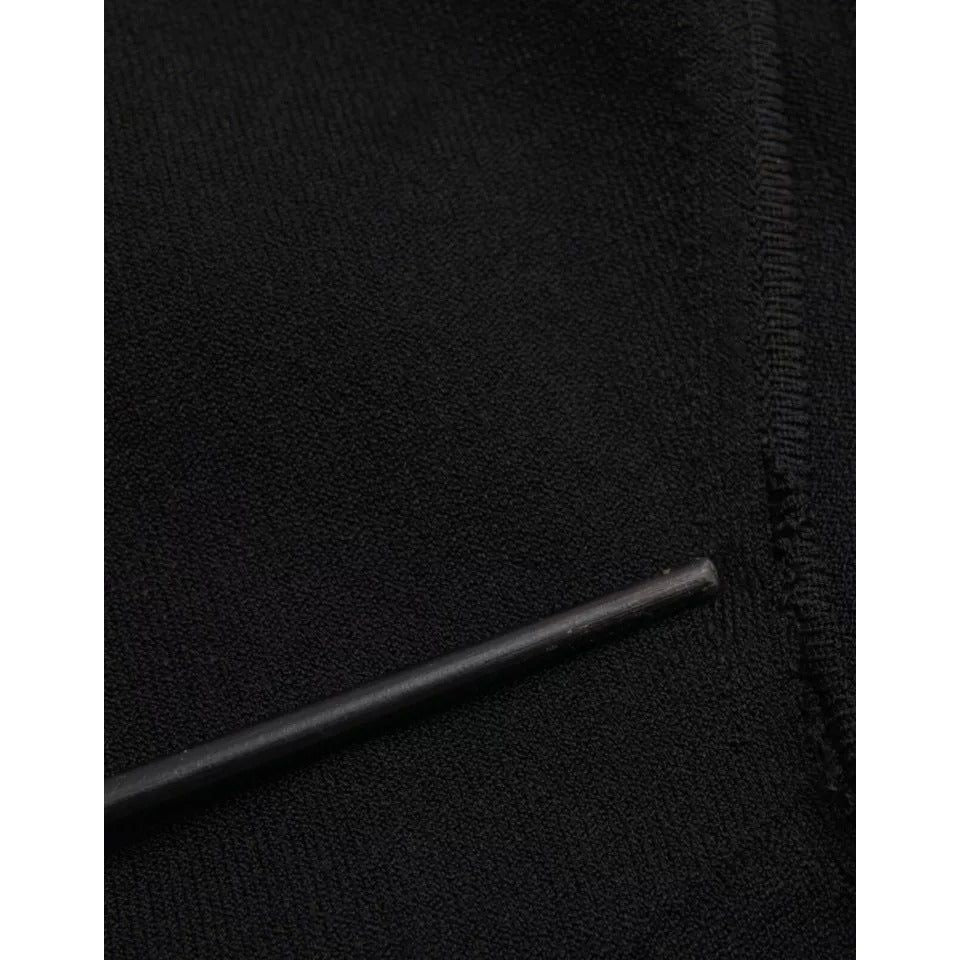 Dolce & Gabbana Black Viscose Sleeveless Bodycon Midi Dress DR281166-40