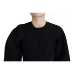 Dolce & Gabbana Cotton Black Long Sleeves A-line Mini Dress DR28816-40