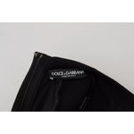 Dolce & Gabbana Cotton Black Long Sleeves A-line Mini Dress DR28816-40