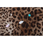 Dolce & Gabbana Leopard Silk Wool Crystal Shift Dress Dolce & Gabbana Dark Slate Gray