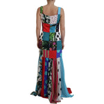 Dolce & Gabbana Silk Multicolor Patchwork Sheath Maxi Dress DR28868-40